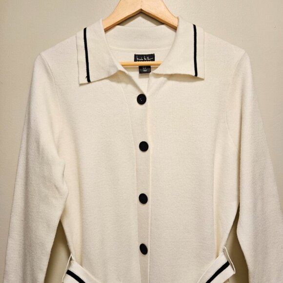 Nicole Miller New York Women's Button Front Belted Mini Sweater Dress Size M. - Picture 6 of 15